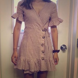 Ruffle trim wrap dress (river island)